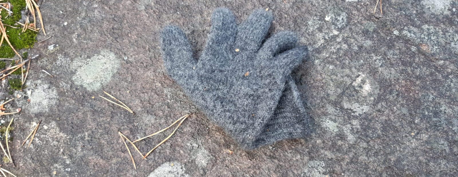 harmaa sormikas maassa